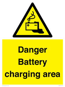 Danger Battery charging area